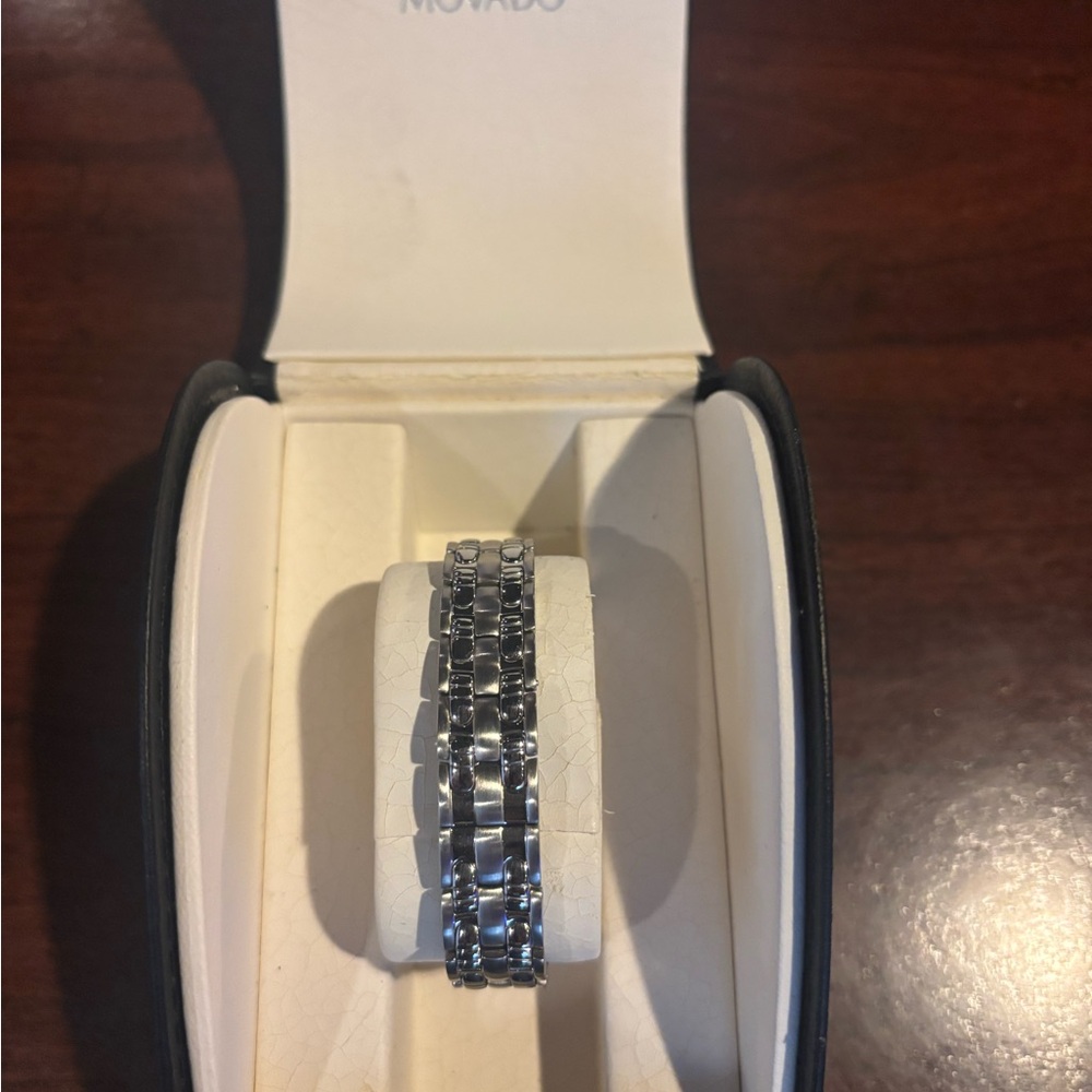 Movado Silver and Black Women's Watch - Picture 6 of 6